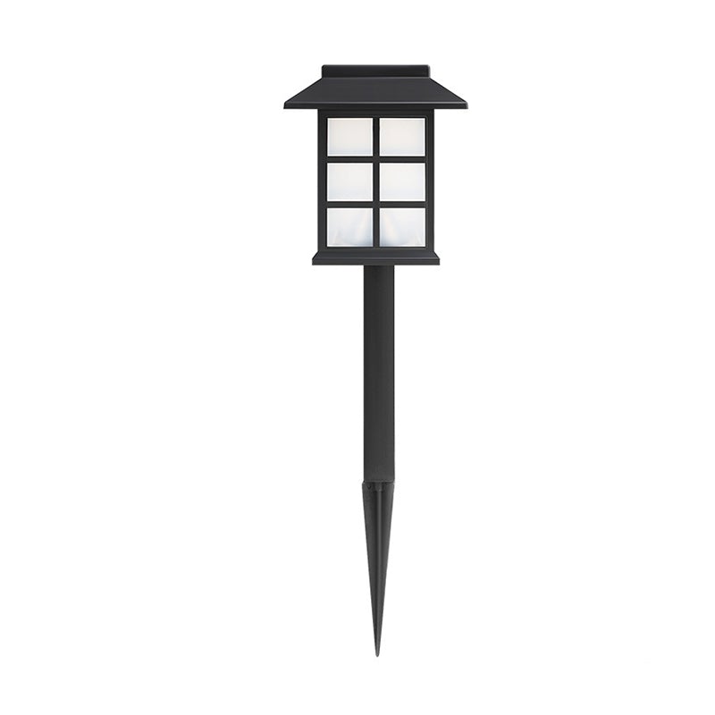 Solar Pavilion Garden Stake Light Modern Black Outdoor LED Lighting