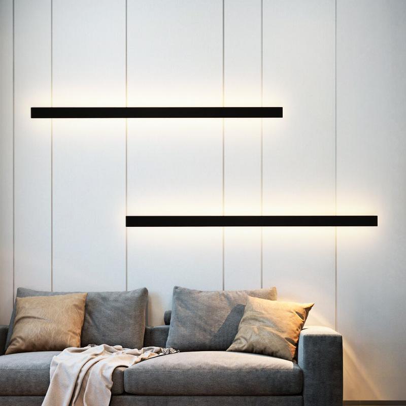 Linear LED Outdoor Wall Light - Waterproof Metal Black Fixture