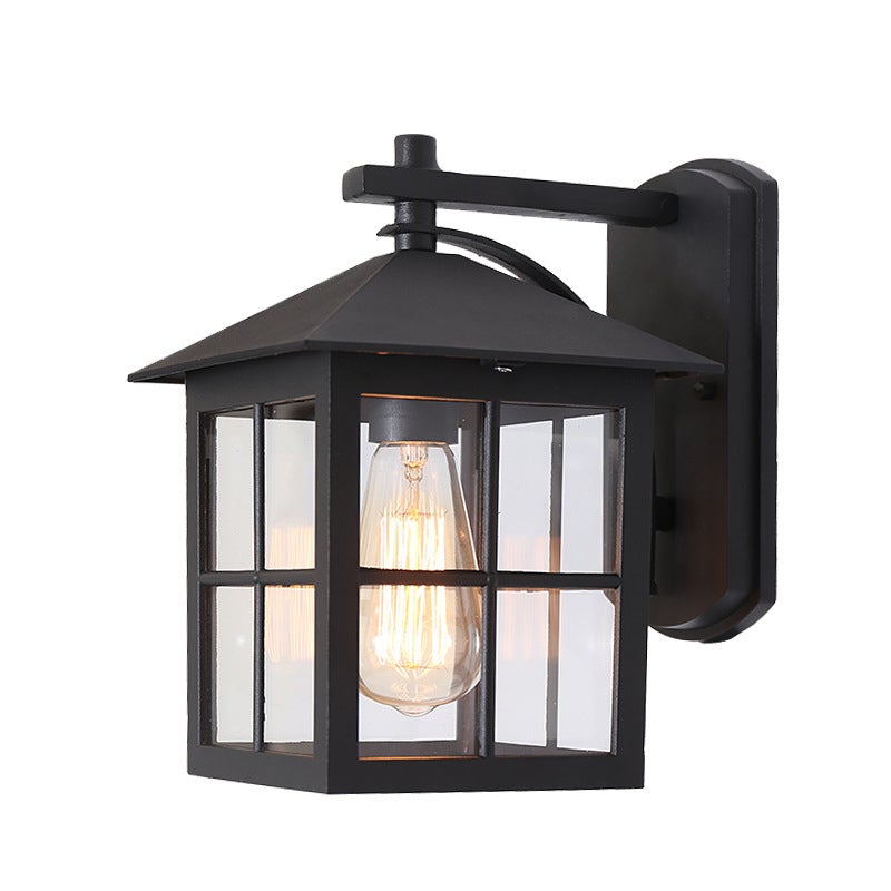 Modern Square Glass Outdoor Wall Light with Aluminum Frame