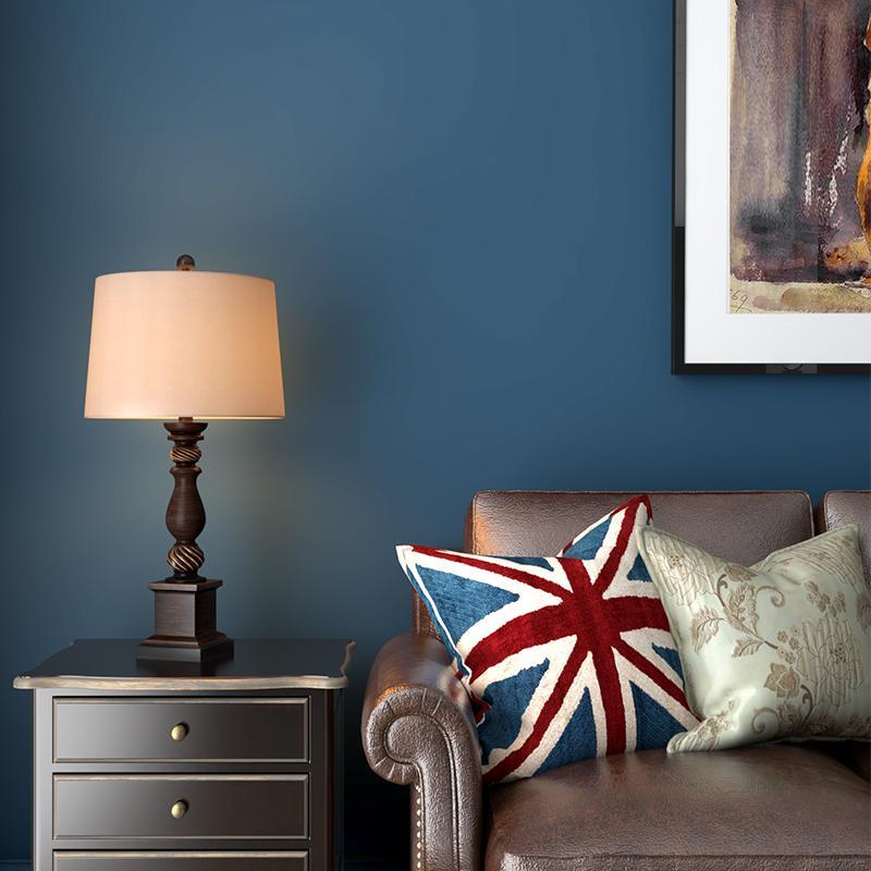 24" Rustic Bronze Resin Table Lamp with Drum Shade