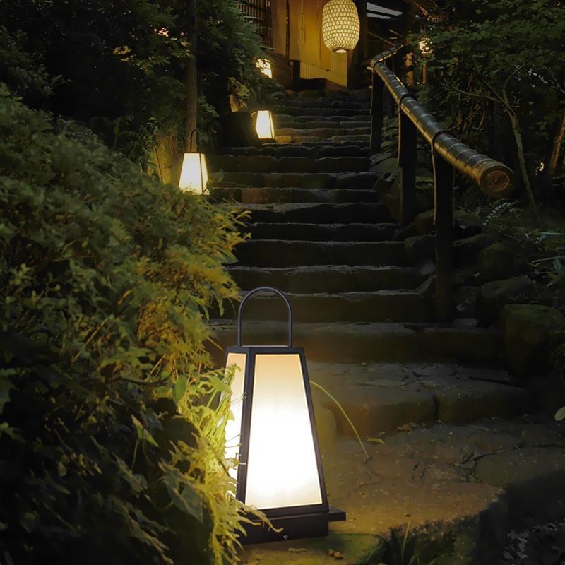 Retro Black LED Outdoor Lantern - Waterproof Garden Pathway Light