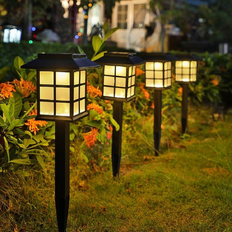 Solar Pavilion Garden Stake Light Modern Black Outdoor LED Lighting