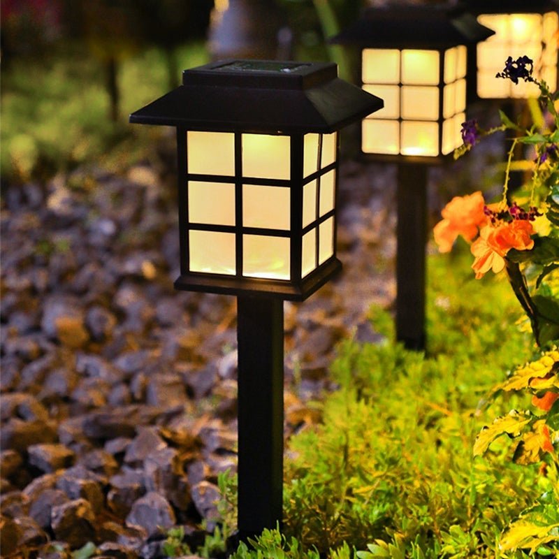 Solar Pavilion Garden Stake Light Modern Black Outdoor LED Lighting