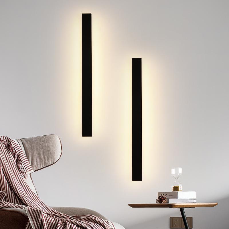 Linear LED Outdoor Wall Light - Waterproof Metal Black Fixture