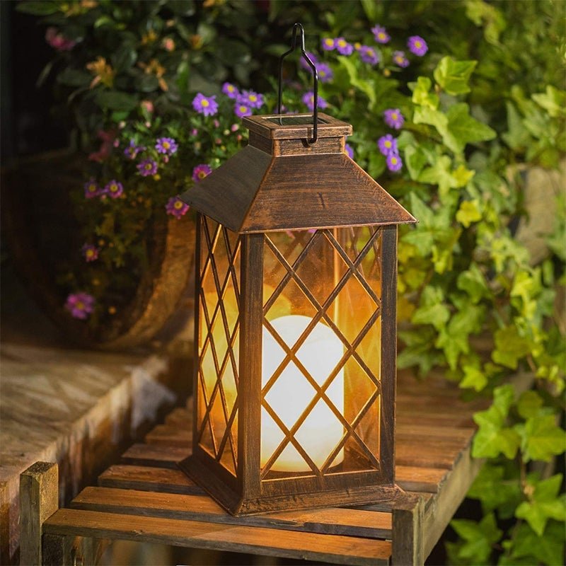 Solar LED Outdoor Lantern – Bronze Finish Vintage Lamp