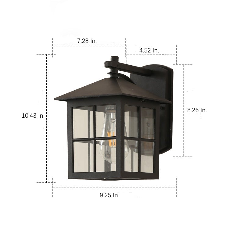 Modern Square Glass Outdoor Wall Light with Aluminum Frame