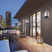 Modern Waterproof LED Outdoor Wall Light - Black Aluminum Porch Light