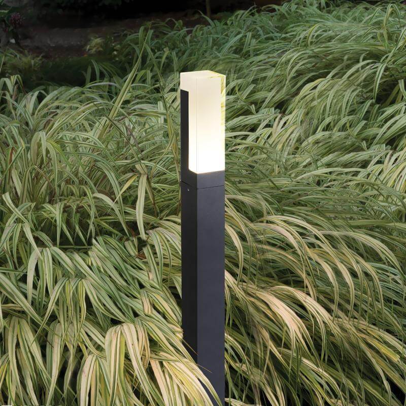 Modern Cuboid LED Bollard Light – Aluminum Outdoor Post Lamp