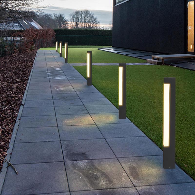 Modern Tall Aluminum LED Pathway Lights - Outdoor Bollard Lighting