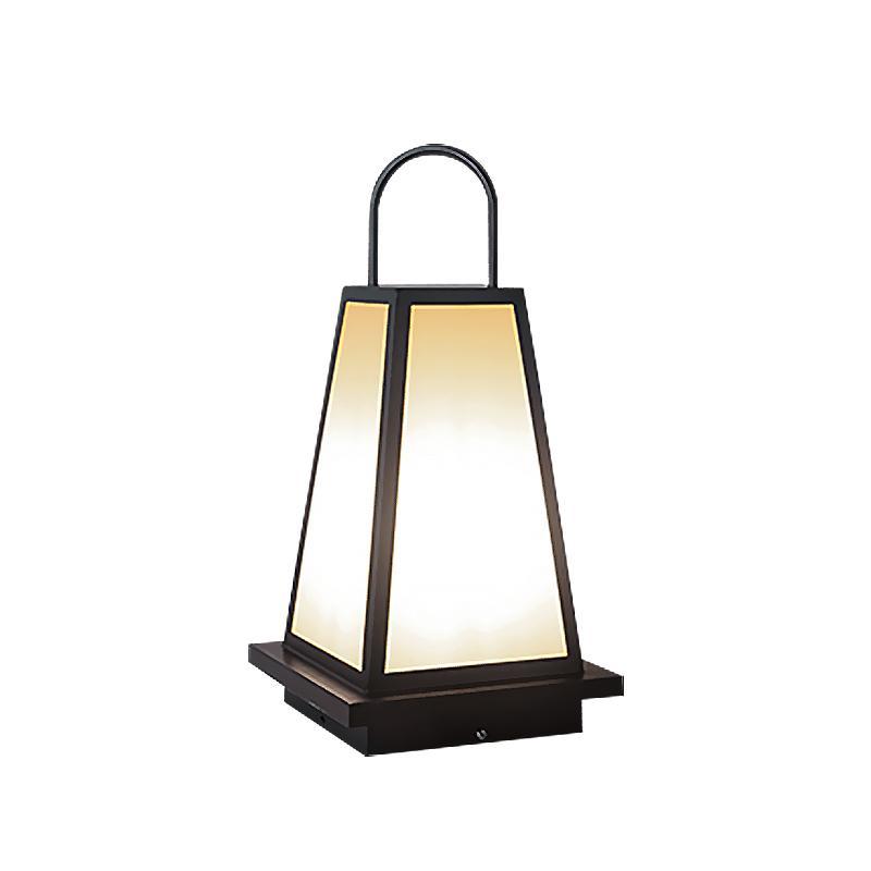 Retro Black LED Outdoor Lantern - Waterproof Garden Pathway Light