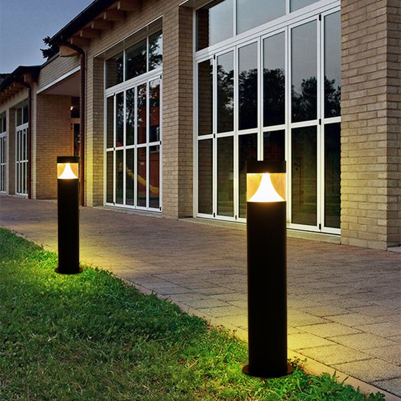 Modern Black Aluminum LED Post Light Waterproof Outdoor Lamp