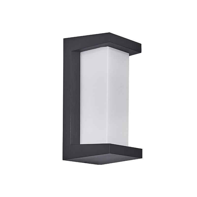 Geometric Black Aluminum Outdoor Wall Light - Modern Waterproof