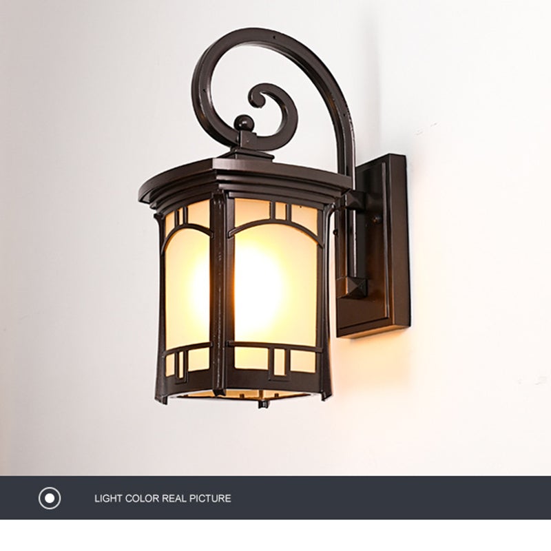 Modern Striped Glass Outdoor Wall Light with Aluminum Frame