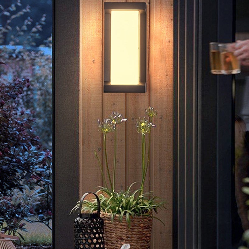 Geometric Black Aluminum Outdoor Wall Light - Modern Waterproof