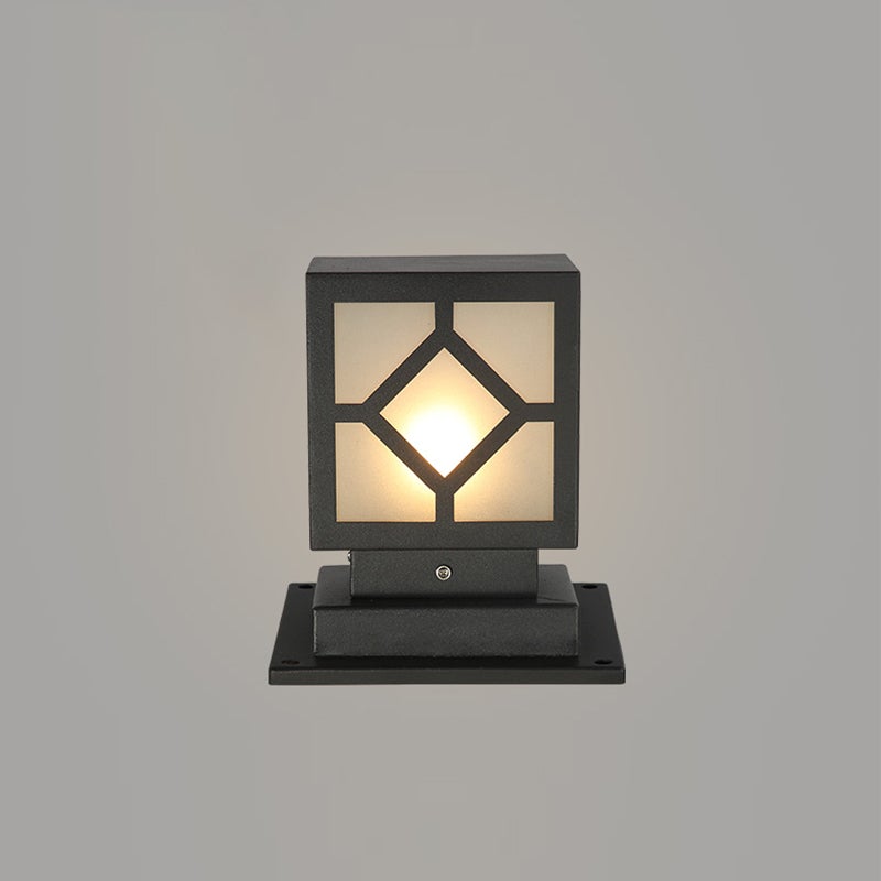 Modern Black LED Outdoor Post Light - Stainless Steel Waterproof