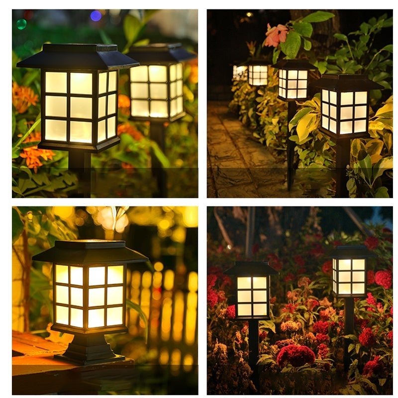 Solar Pavilion Garden Stake Light Modern Black Outdoor LED Lighting