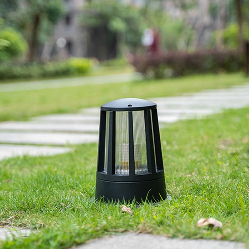 Modern Geometric LED Outdoor Post Light - Aluminum & Acrylic