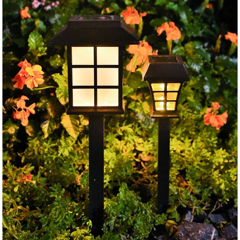 Solar Pavilion Garden Stake Light Modern Black Outdoor LED Lighting