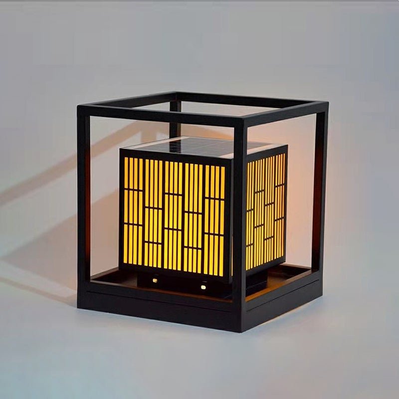 Modern Geometric Solar Post Light Outdoor Waterproof LED Lamp