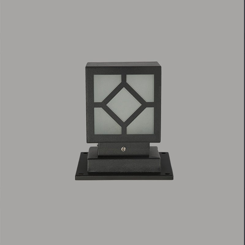 Modern Black LED Outdoor Post Light - Stainless Steel Waterproof