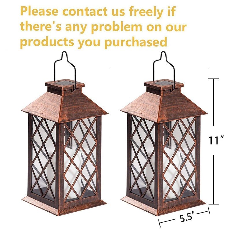 Solar LED Outdoor Lantern – Bronze Finish Vintage Lamp