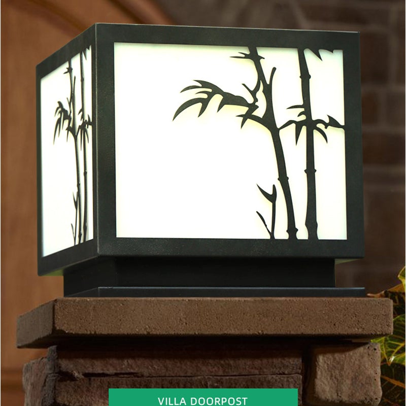 Modern Solar Geometric Pillar Light - Acrylic & Stainless Steel