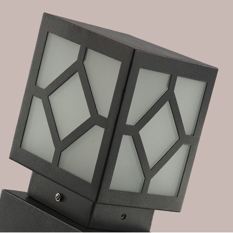 Modern Black LED Outdoor Post Light - Stainless Steel Waterproof