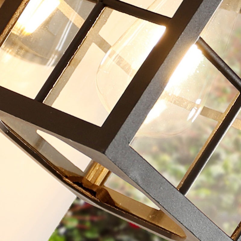 Modern Square Glass Outdoor Wall Light with Aluminum Frame
