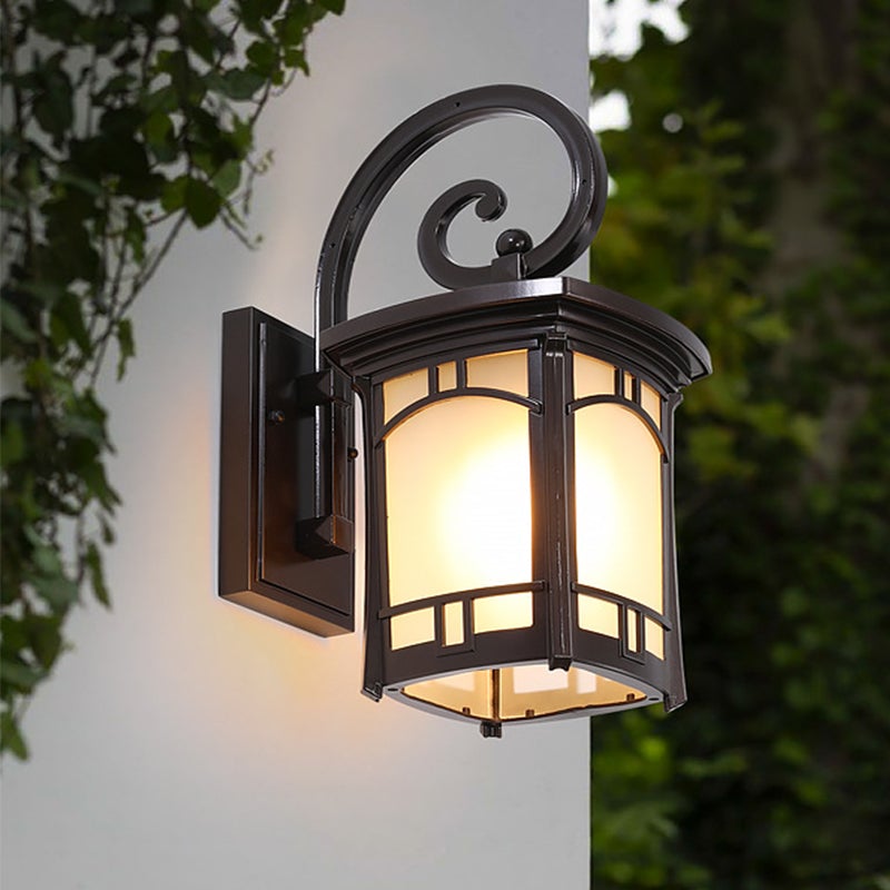 Modern Striped Glass Outdoor Wall Light with Aluminum Frame
