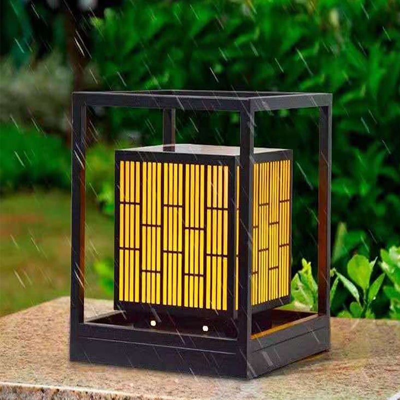 Modern Geometric Solar Post Light Outdoor Waterproof LED Lamp