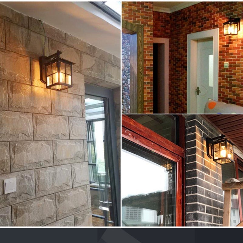 Modern Square Glass Outdoor Wall Light with Aluminum Frame
