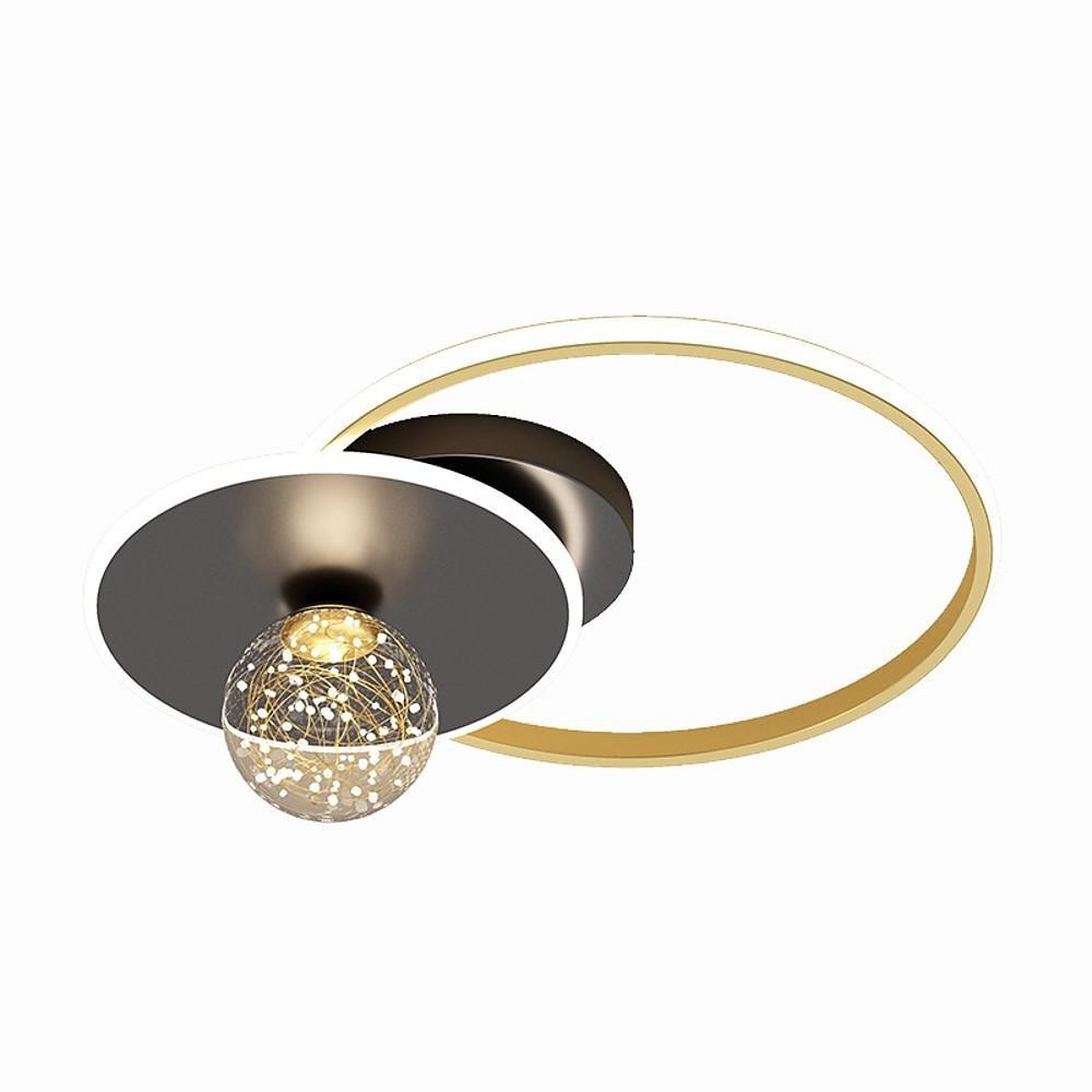 Modern Circle Globe LED Flush Mount Ceiling Light - Metal & Acrylic