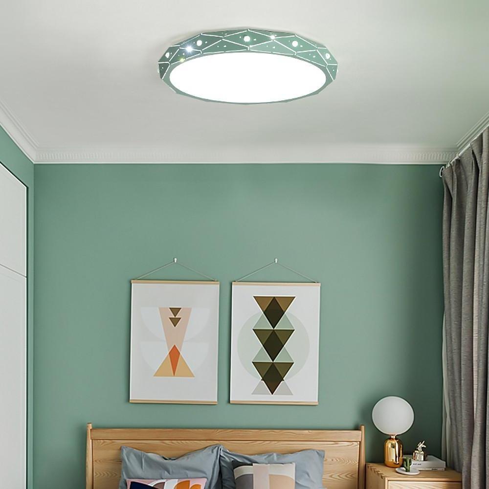 Nordic Drum Flush Mount LED Ceiling Light with Cutout Pattern