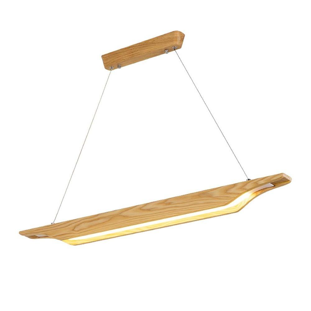 Modern Rustic Wood LED Pendant Light with Adjustable Cord
