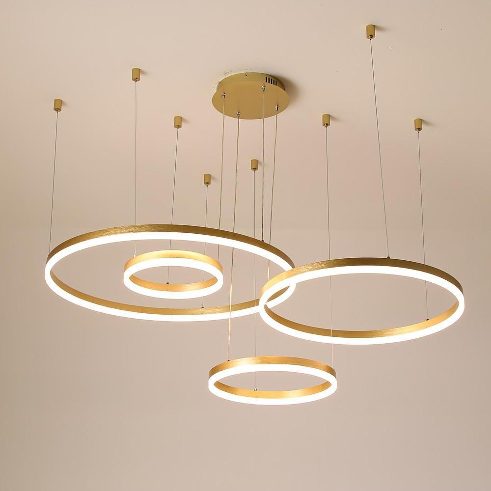 Modern Circle Aluminum Chandelier with Adjustable LED Light