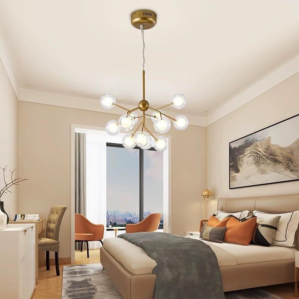 Sputnik Chandelier 12-Light Glass Metal Modern Ceiling Light