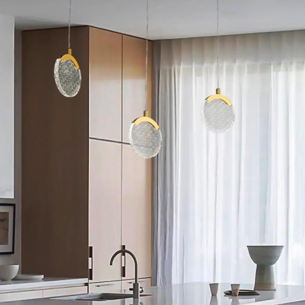 Nordic Circular Acrylic Copper LED Pendant Light