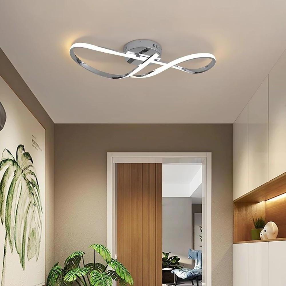 Wavy Linear LED Semi-Flush Mount Ceiling Light - Dimmable