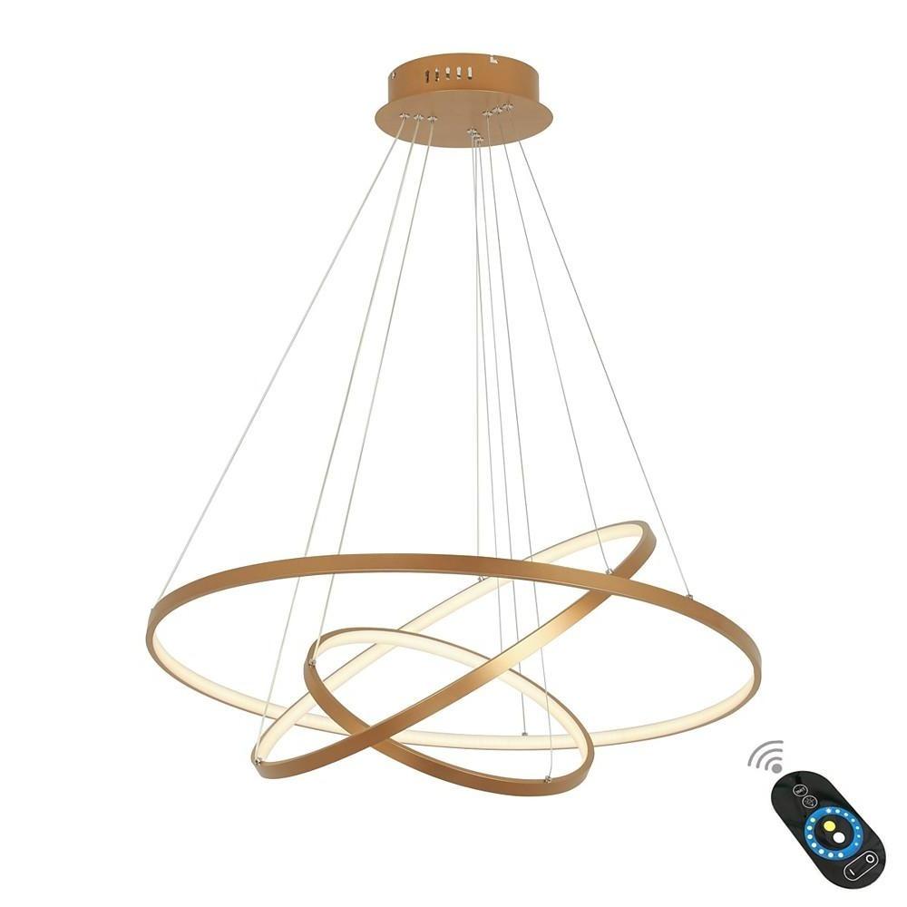 3-Ring Dimmable LED Chandelier – Modern Aluminum Pendant Light
