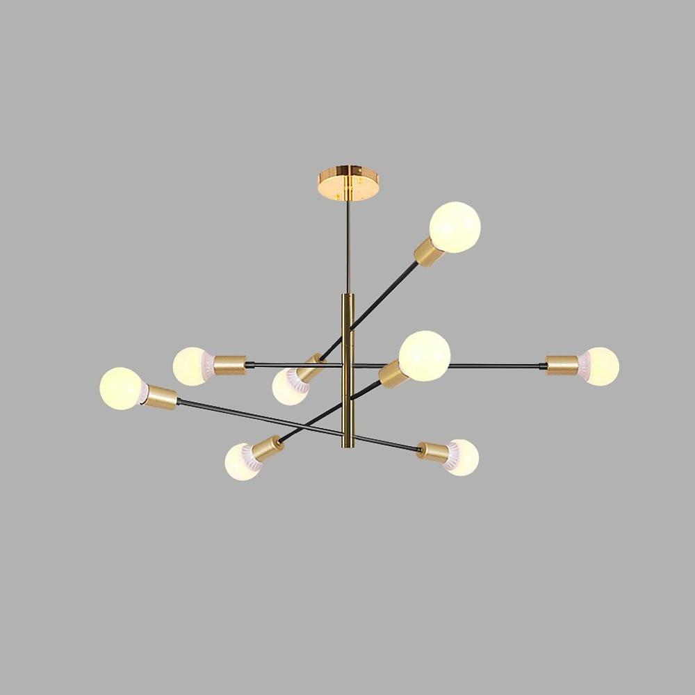 Modern Sputnik LED Geometric Chandelier 8-Light Metal Black Gold
