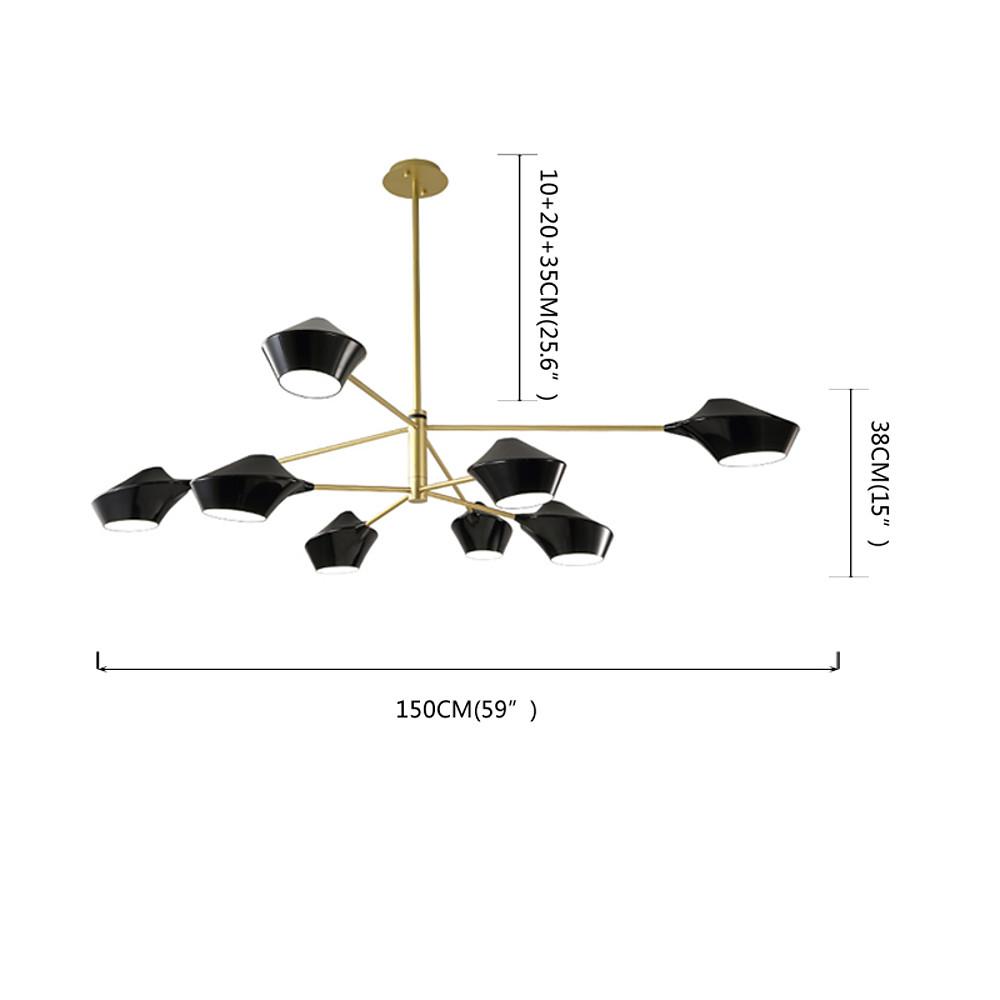 8-Light Artistic Sputnik Chandelier Metal Industrial Ceiling Light