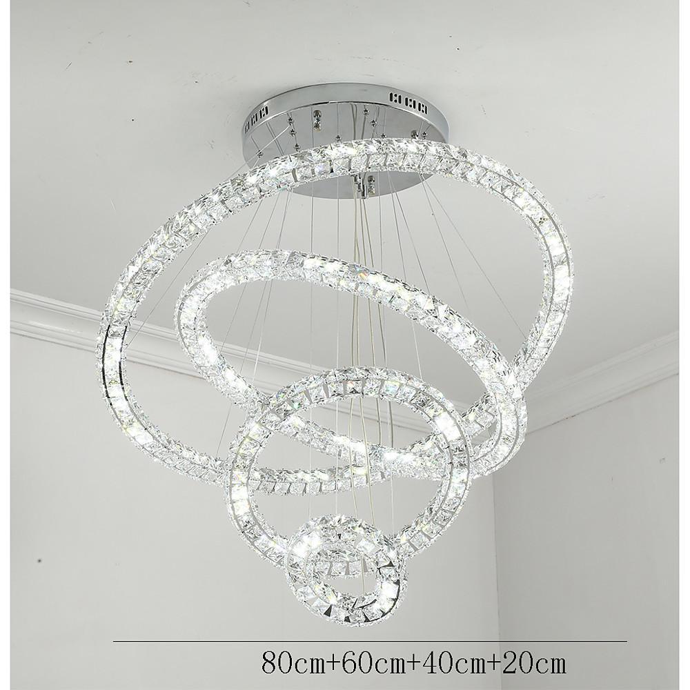 Crystal Tiered Ring Chandelier LED Pendant Light Vintage Design