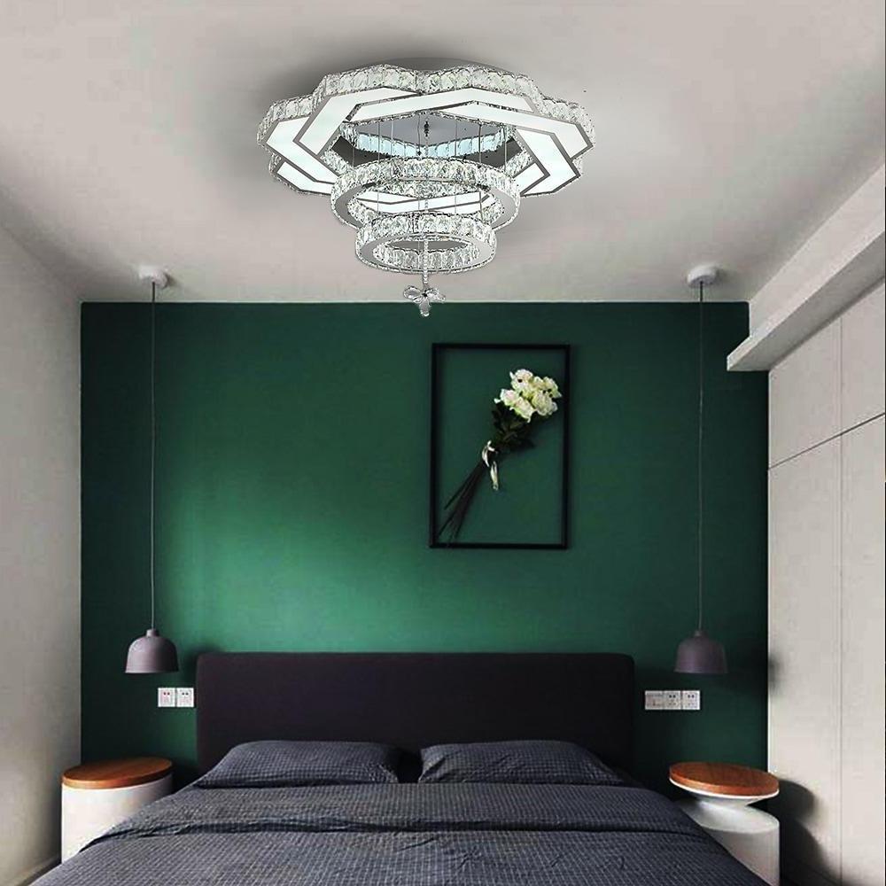 Crystal LED Flush Mount Ceiling Light - Vintage Tiered Design