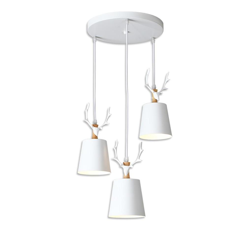 3-Light Antler Design Chandelier Pendant Light - Modern Farmhouse
