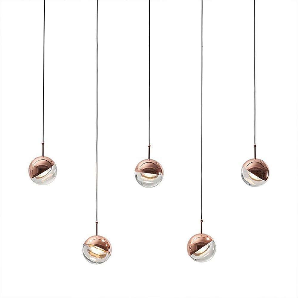 Adjustable Crystal Globe LED Pendant Light - Electroplated Metal