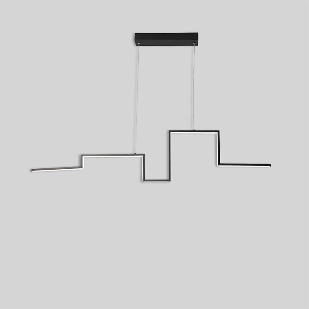 Modern Irregular Linear LED Pendant Light - Metal & PVC Design