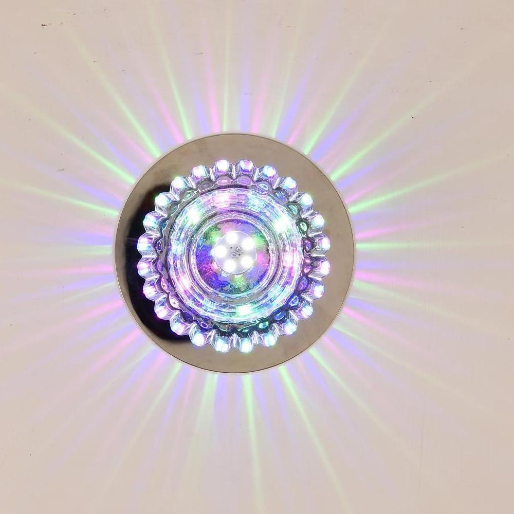 Geometric Crystal Flush Mount Ceiling Light Metal LED 4 Inch
