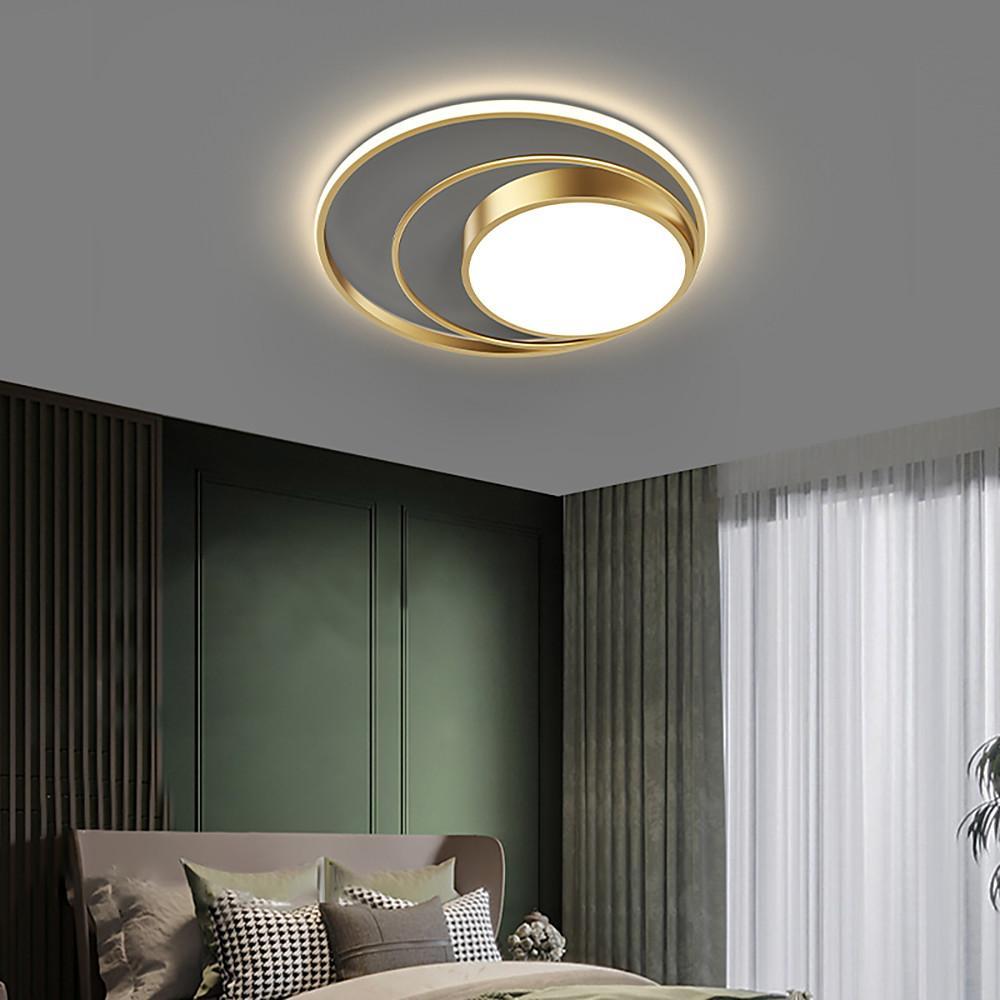 Modern Circular Black LED Flush Mount Ceiling Light