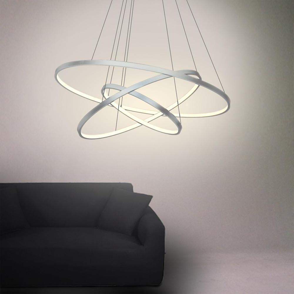 3-Ring Interweaved Circle LED Pendant Light Aluminum Acrylic