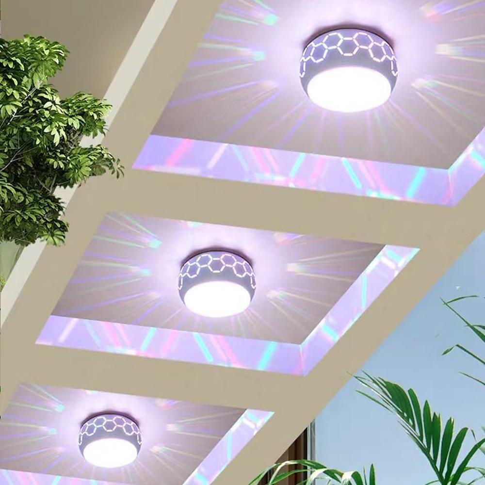 Modern LED Flush Mount Ceiling Light with Geometric Pattern